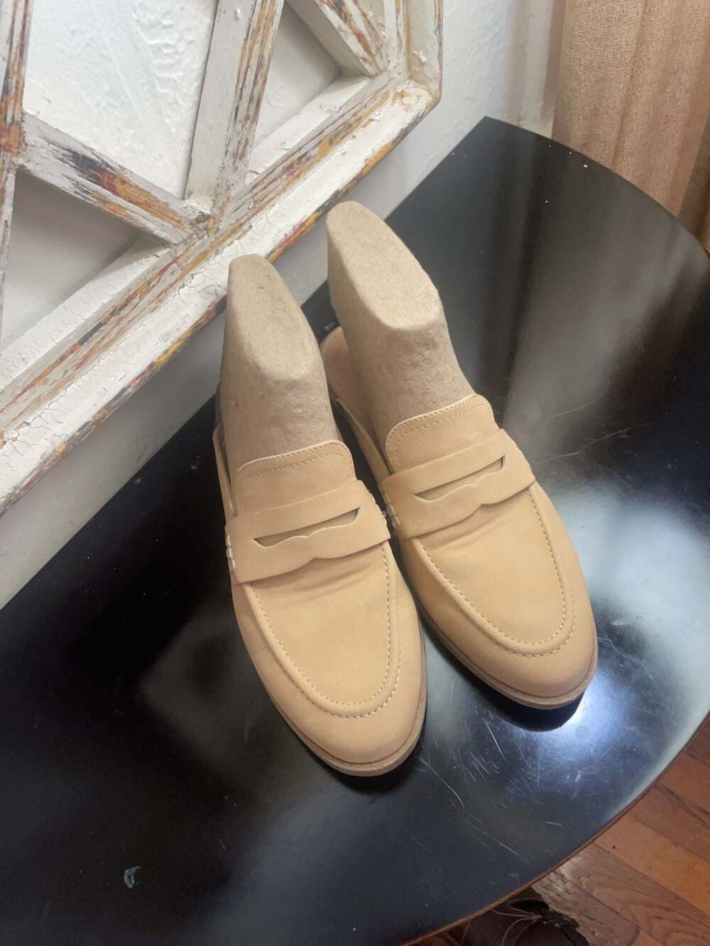 Cynthia Rowley Prescott Tan Faux Suede Penny Loafer Mules Size 8.5M - Picture 2 of 10